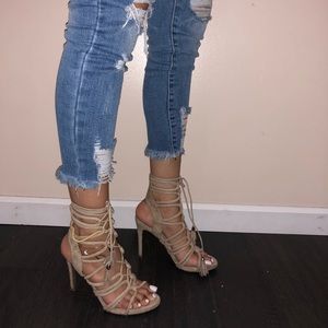 Nude Tie Up Heels!!